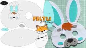 Новогодняя маска Зайчика своими руками / Выкройка маски Зайца / DIY маска из фетра на утренник 🐰