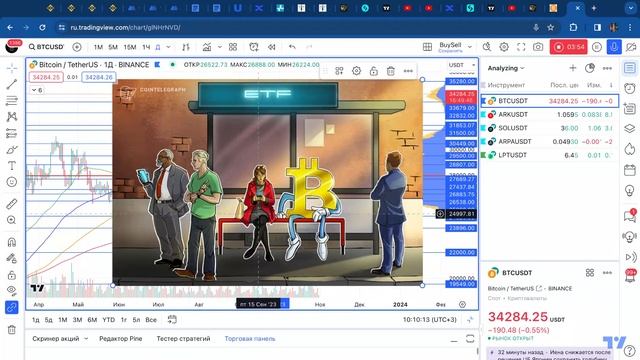 Биткоин (BTCUSDT) что нас ждет? 40000 или 30000? Критические точки! Монета для торговли #bingx #eth