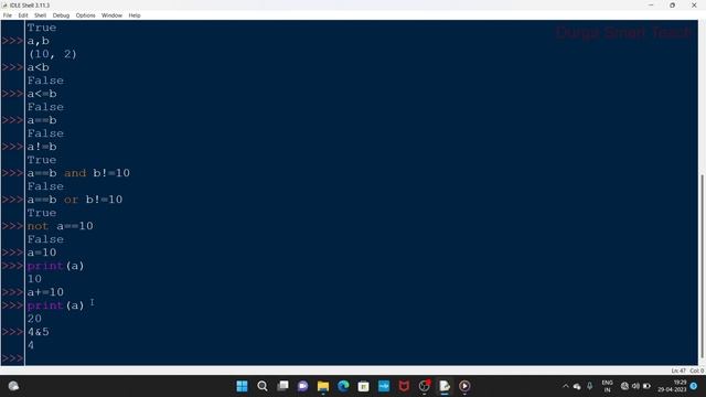 Operators in Python with Code