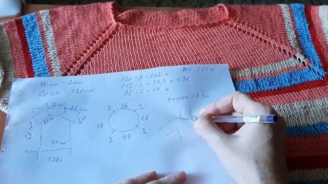 ЛЕТНЯЯ ФУТБОЛКА СПИЦАМИ //Summer Knitting Top