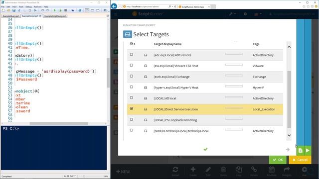 Scripting and the visualization in ScriptRunner