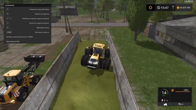 Farming Simulator 17 как прессуем сечку для силоса!!! смотреть онлайн