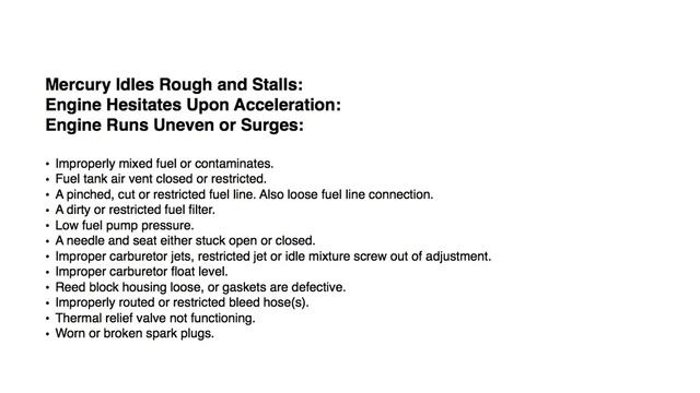 Mercury Outboard Idles Rough and Stalls смотреть онлайн