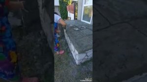 арт бетон лестничной площадки! делаем лестницу . #артбетон #творчество