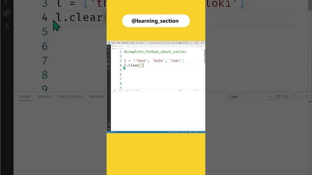 Delete all items from list - Python | Learning Section