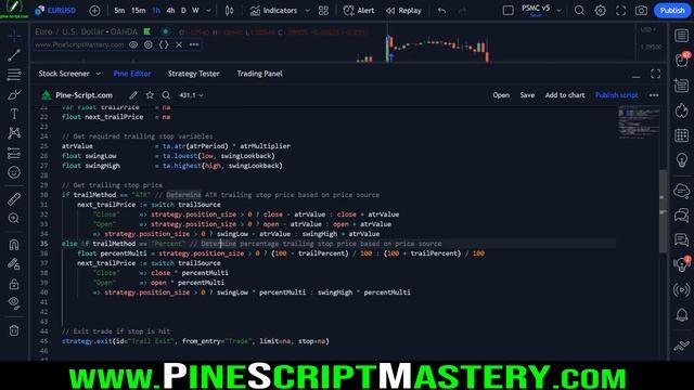 How to code a TRAILING STOP LOSS in Pine Script