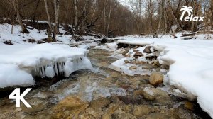 4k Winter landscapes - River Sounds, Relaxing Nature Video & Birdsong