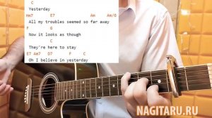 The Beatles — Yesterday. Аккорды в C и разбор | Песни под гитару