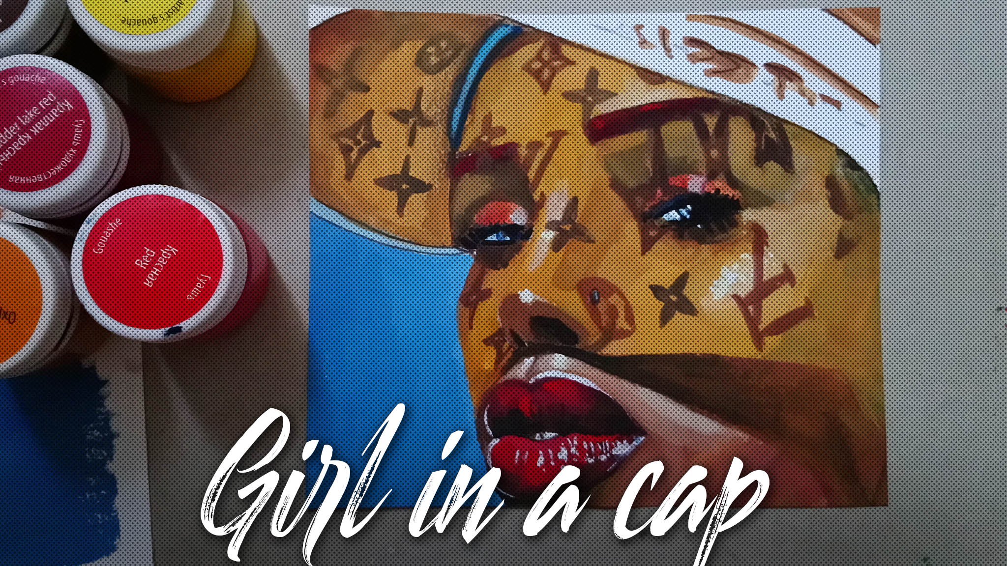 Рисую девушку в кепке гуашью | Girl in a cap