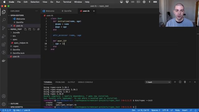 RSpec 3 Tutorial - Introduction and basic syntax p.1 смотреть онлайн