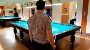 Динамичная пирамида - партия между Прохором и Владимиром в русском бильярде