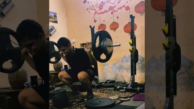 95 kg squats 13 reps + 10 kg slam ball squats 10 reps endurance workout ? #youtube #workout #viral