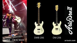 Twin Noir - Band.    Aria Pro II guitar and Bass - DM 206, DMB 206