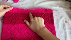 Кофта для девочки с узором ромбы ***Спицами *** джемпер с коротким рукавом