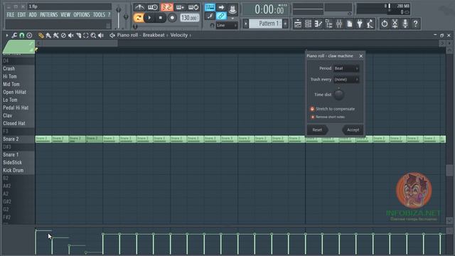 FL Studio 20. 5.07 - Дробление (барабанная дробь)