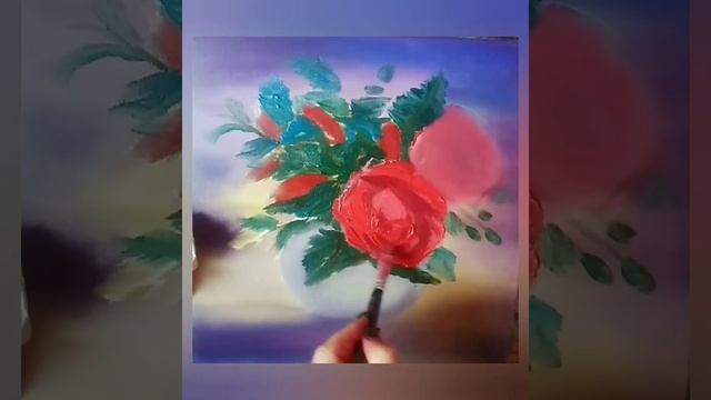 Как нарисовать букет роз маслом. смотреть онлайн