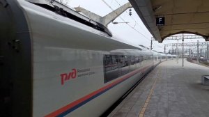 ВСК Электропоезд ЭВС1-12 «Сапсан» прибывает на Ленинградский вокзал