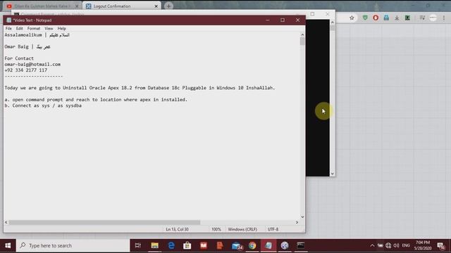 How to Uninstall Oracle Apex 18.2 | 18c [Pluggable] | Windows 10 смотреть онлайн