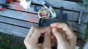 замена лески триммер huter get-18 2li