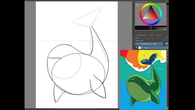 Как нарисовать кита \\ простой рисунок // пошаговое рисование
