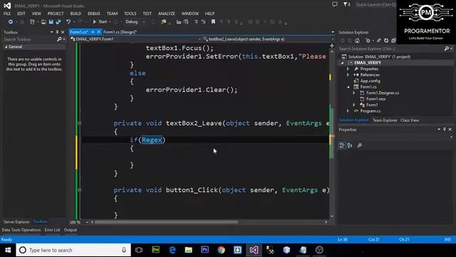 12 | Email Validation In Winforms C# | Validation In Winforms C# | Windows Forms App (Hindi/Urdu)