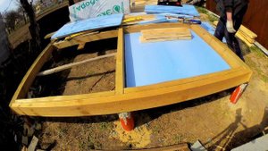 Каркасный сарай, утеплённый. #2/4 Обвязка, утеплённый пол. Binding, heated floor.