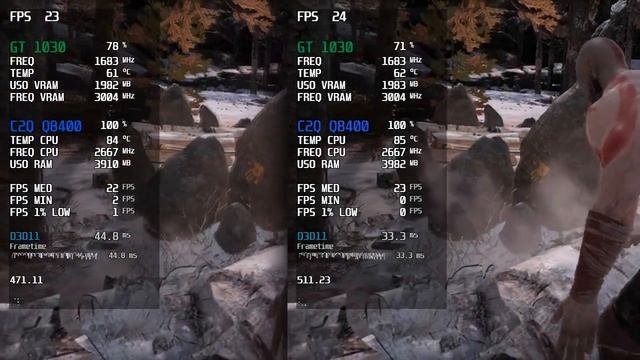 GOD OF WAR (2018) - CORE 2 QUAD Q8400 | 4GB RAM | GT 1030 GDDR5 - Nvidia Driver 471.11 vs 511.23 смотреть онлайн