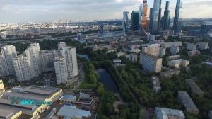 Пресненский район Москвы с воздуха. Панорама