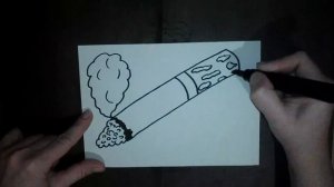 Cómo dibujar un cigarrillo - How to draw a cigarette - Wie man eine Zigarette zeichnet