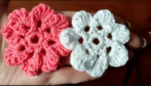 ЦВЕТОК крючком. Цветочек крючком для начинающих.