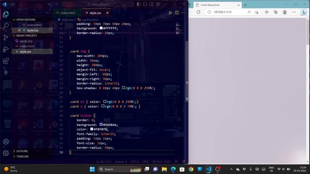 Create Cards Responsive html CSS and JavaScript  SLIDES | #htmltutorial #css #javascript #nodejs