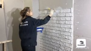 № 3.Пластиковый трафарет .Штукатурка стен под кирпич, стиль лофт. Видеоинструкция.