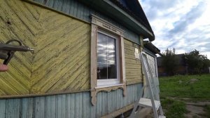 Оформил окна снаружи. Внешний наличник в стиле винтаж