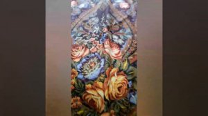 Шаль "Ненаглядная"19 #павловопосадкая#шаль#платок#ненаглядная#коричневая#примерки#обзор