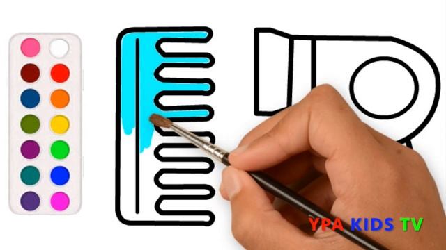 Раскраска для детей ФЕН И РАСЧЁСКА. Мультик - Раскраска. Учим цвета смотреть онлайн