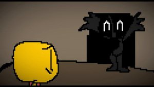 "Shelter in place" Jims computer encounter cover but with pixel art