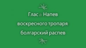 Глас 6. Напев воскресного тропаря болгарский распев