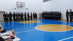 Смотр строя и песни, посвященный Дню защитника Отечества. Команда 11 класса