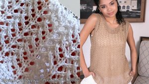 БАНАЛЬНО ПРОСТО И СИМПАТИЧНО!!! АЖУРНЫЙ УЗОР СПИЦАМИ ДЛЯ ТОПА