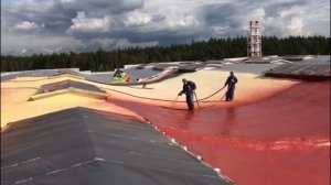 Ремонт рулонной кровли полимочевиной