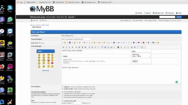 mybb, geshi, how to use geshi code highlighter syntax highlighter, syntax highlighter java,php,sql