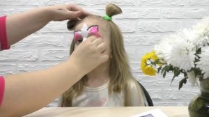 Аквагрим кошка,  рисунок на лице розовая кошечка