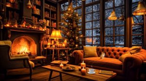 Зимний день в уютной кофейне Книга 4К с расслабляющей джазовой музыкой для учебы/работы #34