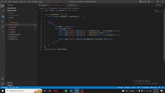How to Create a React Counter with Hooks & States | React Tutorials