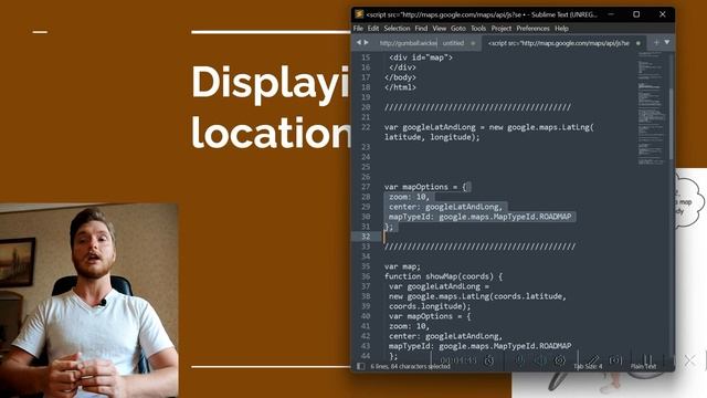 Java Script for begginers. Displaying your location on maps