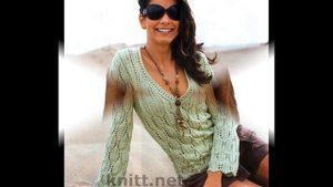 Пуловер с V-образным Вырезом Спицами - 2019 / Pullover with V-Neck Spacers
