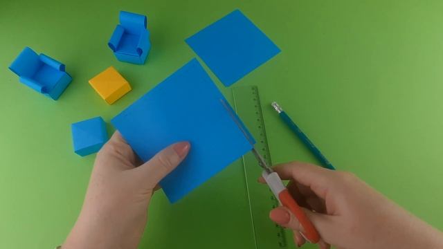 Кресло из бумаги / Мебель для кукол из бумаги/ Кресло оригами из бумаги