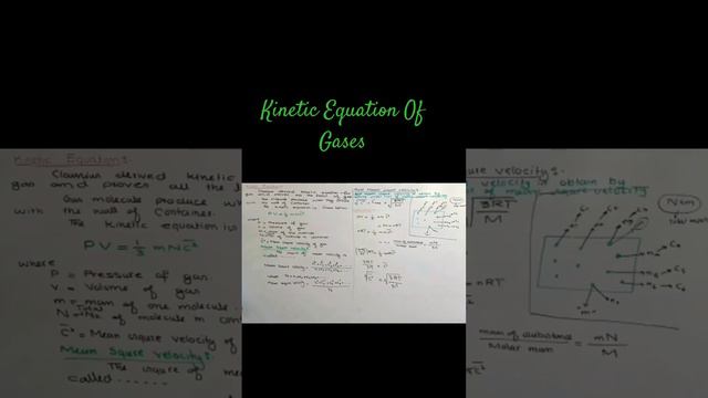 Kinetic Equation Of Gases// Chemistry part-1//Clausius Equation //Viral and trending clips