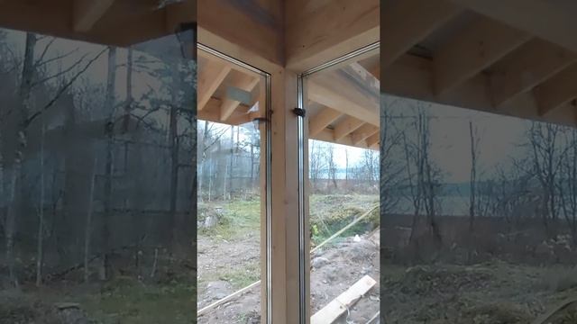 ПарусDom. Остекление фахверкового дома, вид из окон на Выборгский залив.