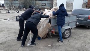 Погрузка котла Вихлач в прицеп.